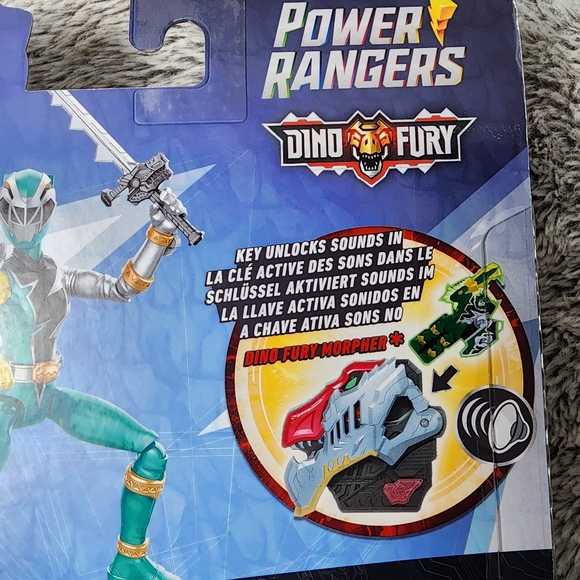 Action Figure Power Rangers Dino Fury Green Ranger | 15 Cm Con Chromafury Saber E Chiave Dino | Giocattolo Ufficiale